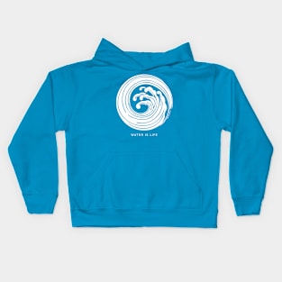 Cool Minimal Zen White Wave | Water is life Kids Hoodie